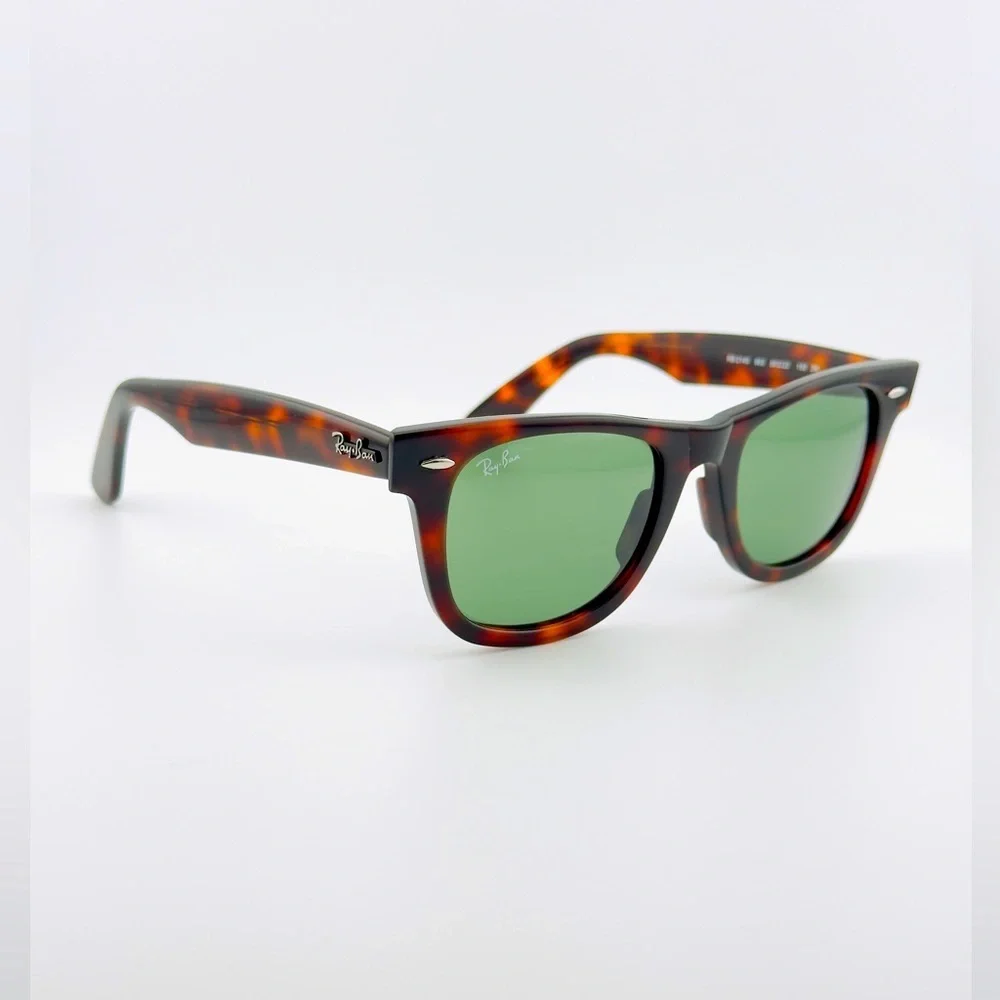 Ray-Ban Sunglasses RB2140 Original Wayfarer Tortoise Frame Green Lenses 50mm